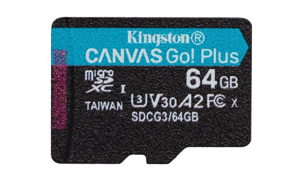 Card micro SDXC 64GB Clasa 10 UHS-I Canvas GO Plus, Kingston SDCG3/64GBSP conectica.ro